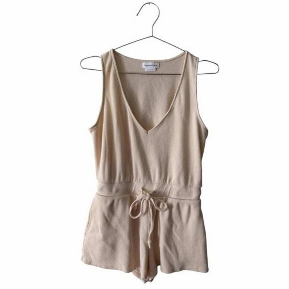 Lovers + Friends Cream Sleeveless V-Neck Romper